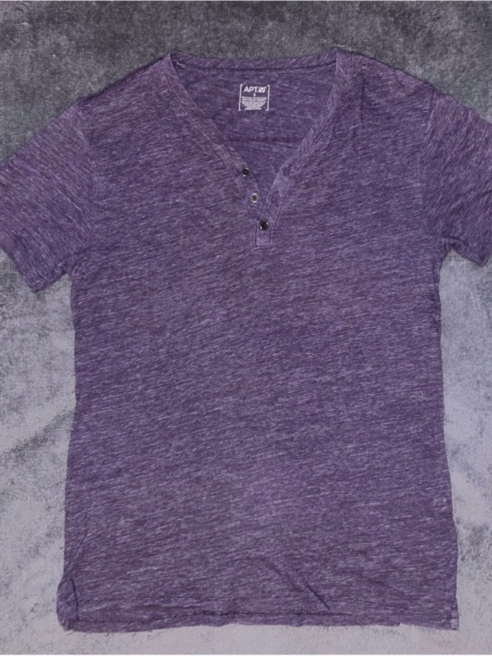 Apt. 9 Heather Purple Short Sleeve Henley Tee